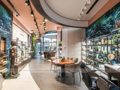 Wood Slat Fragrance Display Counter