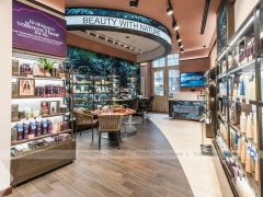 Wood Slat Fragrance Display Counter