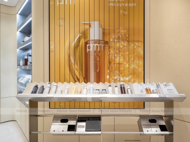 Wood Slat Fragrance Display Counter