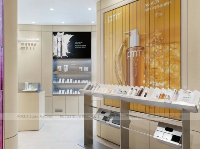 Wood Slat Fragrance Display Counter