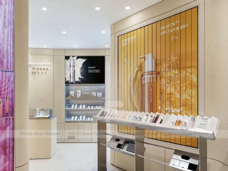 Wood Slat Fragrance Display Counter