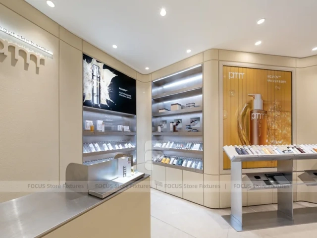 Wood Slat Fragrance Display Counter