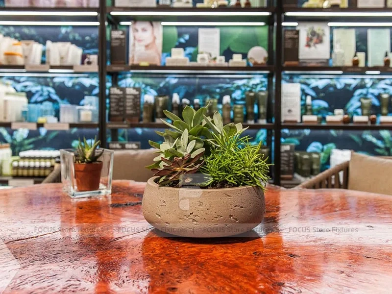 Wood Slat Fragrance Display Counter