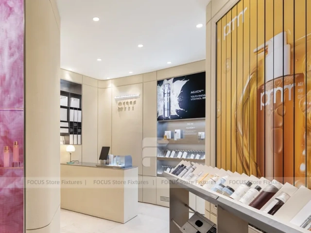 Wood Slat Fragrance Display Counter