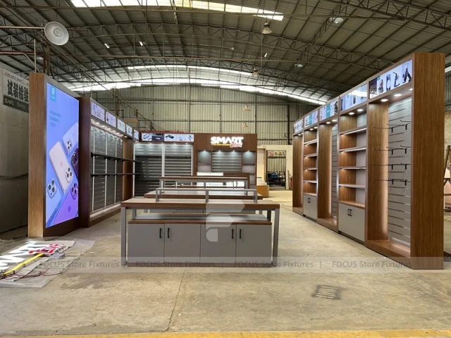 Wood Top Phone Service Island Counter