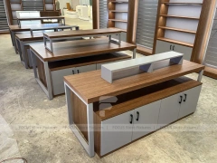Wood Top Phone Service Island Counter
