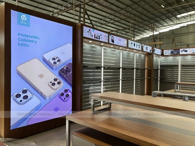 Wood Top Phone Service Island Counter