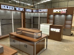Wood Top Phone Service Island Counter