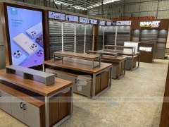 Wood Top Phone Service Island Counter