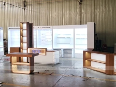 Wood White Cross Counter Phone Display Fixture