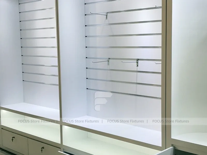 Wood White Cross Counter Phone Display Fixture