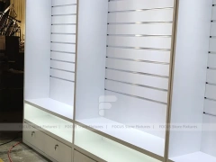Wood White Cross Counter Phone Display Fixture