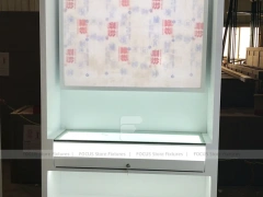 Wood White Cross Counter Phone Display Fixture