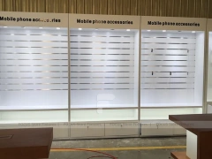 Wood White Cross Counter Phone Display Fixture