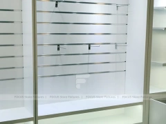 Wood White Cross Counter Phone Display Fixture