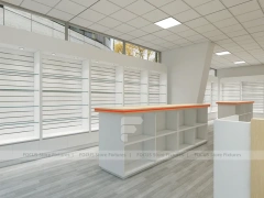 Wood White Logo Mobile Phone Store Interior