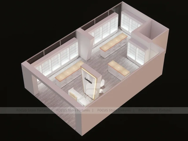 Wood White Logo Mobile Phone Store Interior