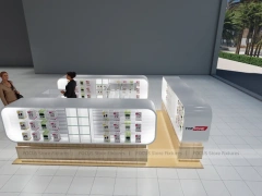 Wood White Phone Display Counter Island
