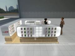 Wood White Phone Display Counter Island