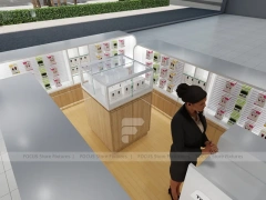 Wood White Phone Display Counter Island
