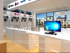 Wood White Small Mobile Phone Store Layout
