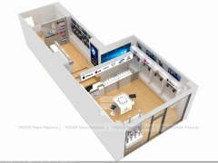Wood White Small Mobile Phone Store Layout