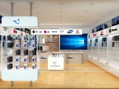 Wood White Small Mobile Phone Store Layout