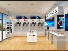 Wood White Small Mobile Phone Store Layout