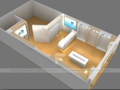 Wood White Tech Store Mobile Display Interior