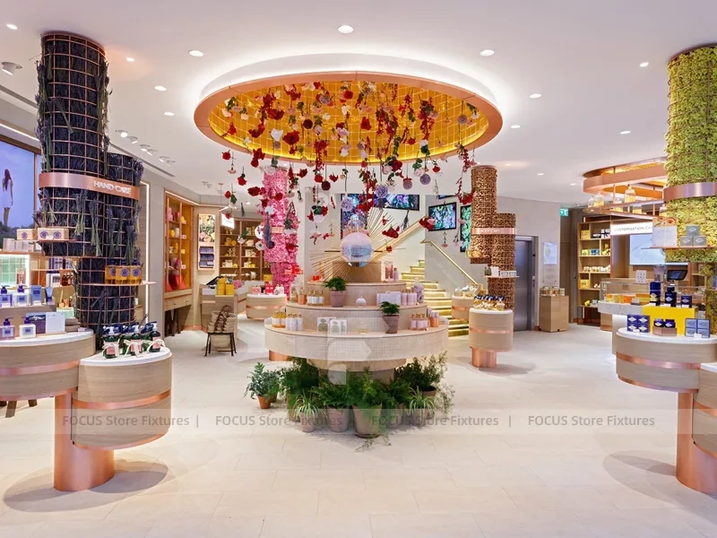 Yellow Beauty Boutique with Circular Ceiling Light