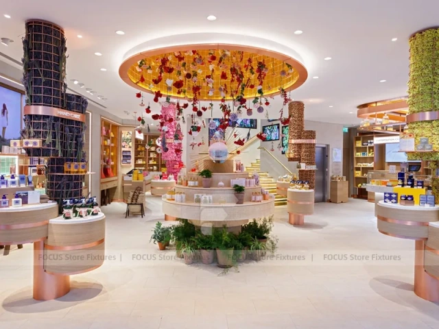Yellow Beauty Boutique with Circular Ceiling Light