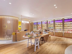 Yellow Beauty Boutique with Circular Ceiling Light