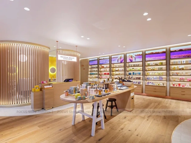 Yellow Beauty Boutique with Circular Ceiling Light