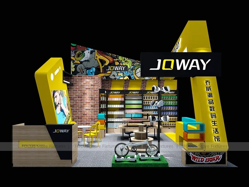 Yellow Black Joway Mobile Kiosk Display