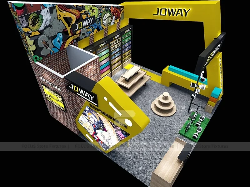 Yellow Black Joway Mobile Kiosk Display