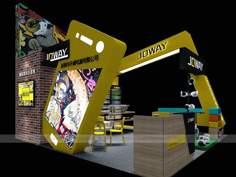Yellow Black Joway Mobile Kiosk Display
