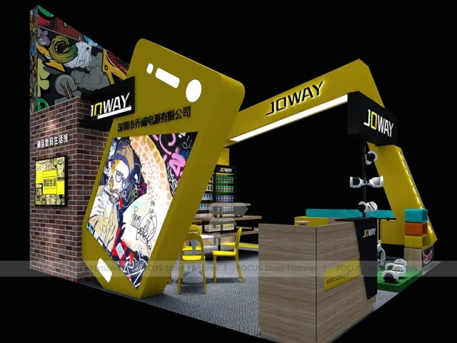 Yellow Black Joway Mobile Kiosk Display