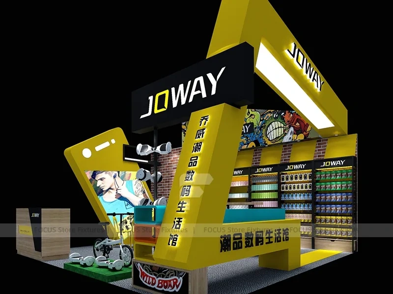 Yellow Black Joway Mobile Kiosk Display