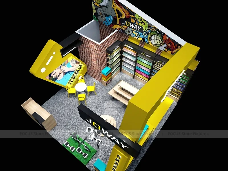 Yellow Black Joway Mobile Kiosk Display