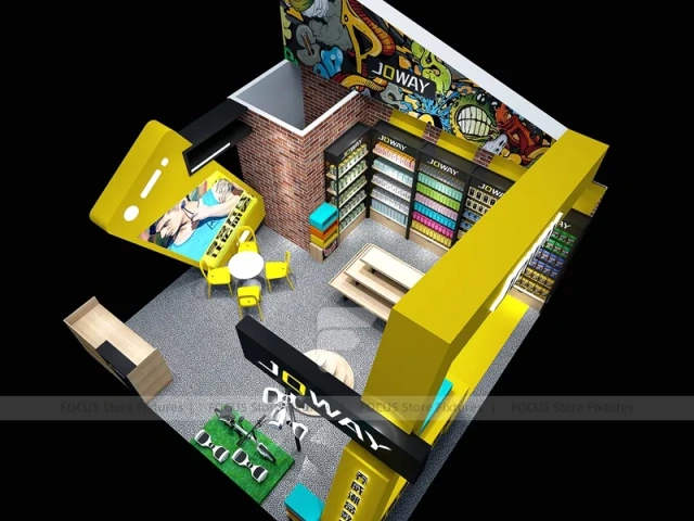 Yellow Black Joway Mobile Kiosk Display