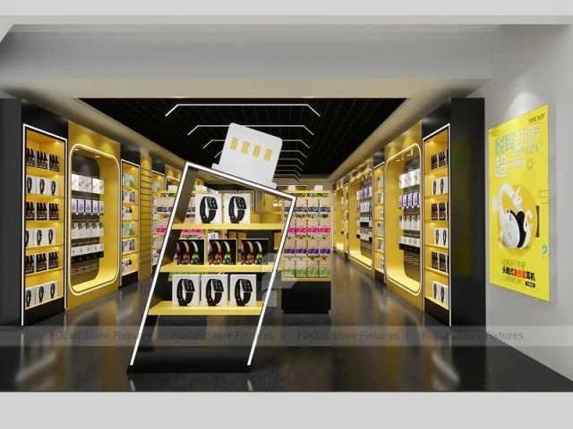 Yellow Black Mobile Accessories Wall Store