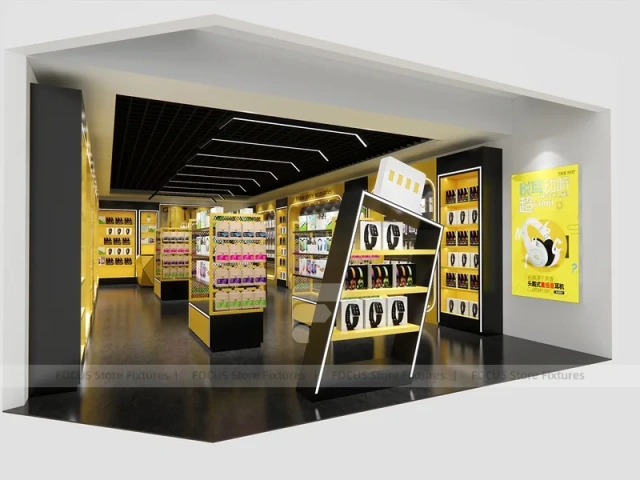 Yellow Black Mobile Accessories Wall Store