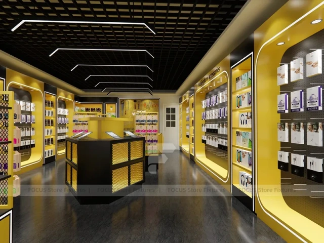 Yellow Black Mobile Accessories Wall Store