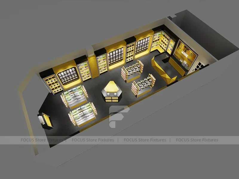 Yellow Black Mobile Accessories Wall Store