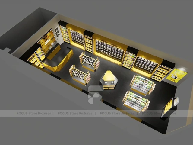 Yellow Black Mobile Accessories Wall Store