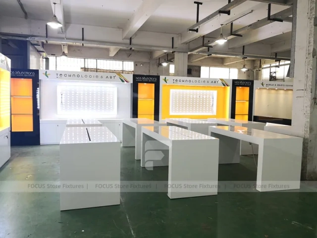 Yellow Black Mobile Phone Store Counter Layout
