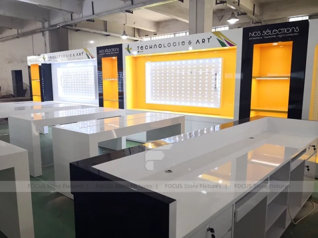 Yellow Black Mobile Phone Store Counter Layout