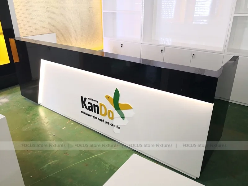 Yellow Black Mobile Phone Store Counter Layout