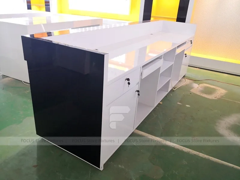 Yellow Black Mobile Phone Store Counter Layout