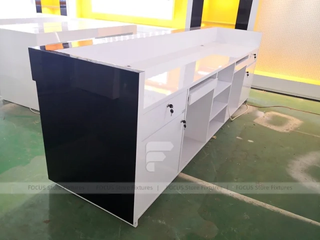 Yellow Black Mobile Phone Store Counter Layout